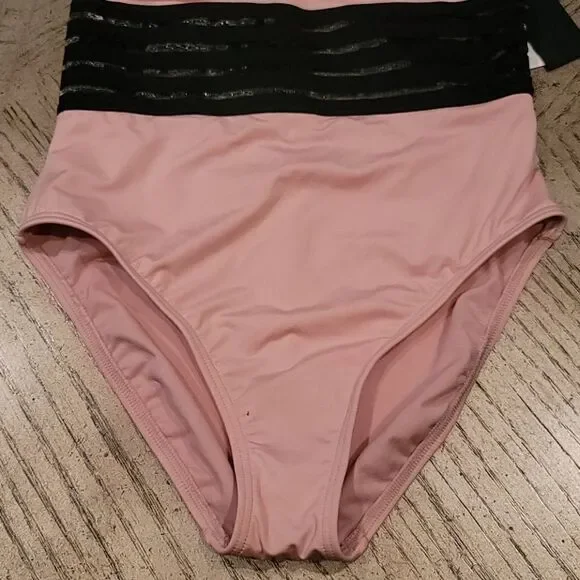 One piece tummy toner mesh swimsuit Small NWT
